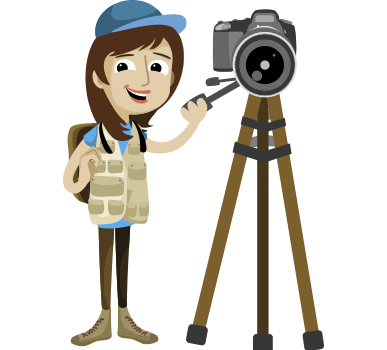 femme photographe appareil photo trepied